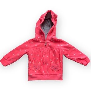 CARTER’S Pink Kitties Fleece Zip Up Hoodie